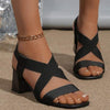 Women's Chunky Heel Slip-On Roman Sandals 45288243C