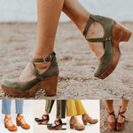 Women's Chunky Heel Thick-Sole Waterproof Platform Slip-On Shoes 88879991C