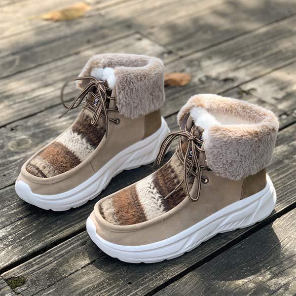 Women's Thick Sole Snow Boots with Plush Lining 06030674C