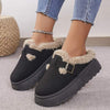 Women's Platform Fuzzy Strap Warm Slippers 43191304C