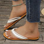 Women's Fashionable Rhinestone Flat Beach Flip Flops 85680325S