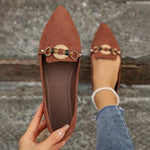 Women's Elegant Flats with Retro Metallic Decoration 10258624S