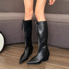 Women's Fashion Pointed Toe Zipper Knee-High Boots 92218550S