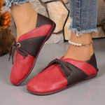 Women's Retro Colorblock Lace-Up Flat Casual Shoes 69768321C