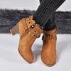 Women's Retro Casual Rivet Chunky Heel Ankle Boots 25775756S