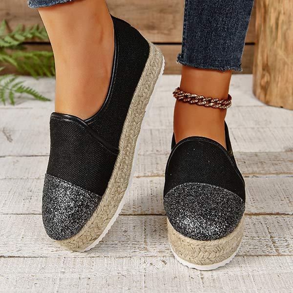 Women's Platform Espadrille Loafers with Rope Detail 99613253C