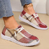 Women's Lace-Up Casual Plaid Flat Canvas Shoes 06532324S