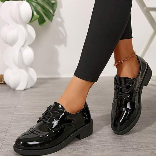 Women's Chunky Heel Lace-Up Oxfords 24227066C