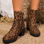 Women's Leopard-Print Side-Zip Chelsea Boots 18862923C