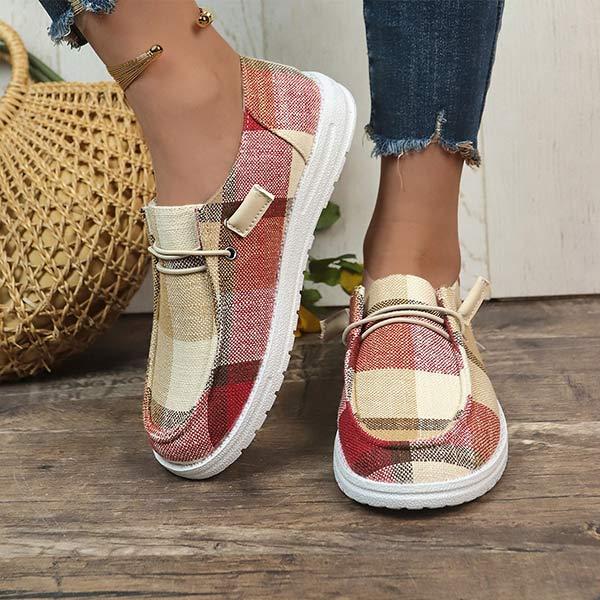 Women's Plaid Canvas Shoes 06385589C