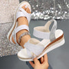 Women's Fashionable Sequined Elastic Wedge Sandals 01610169S