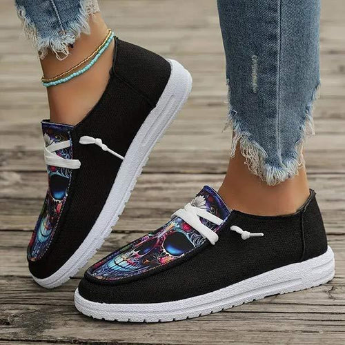 Women's Slip-On Printed Canvas Shoes 07823649C