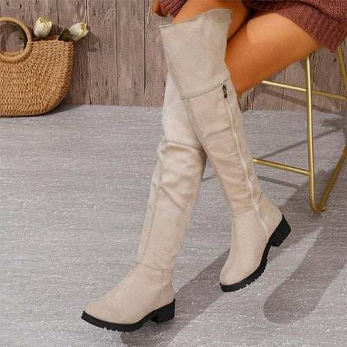 Women's Casual Zipper Flat Over-the-Knee Boots 79721249S