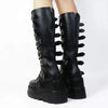 Women's Metal Buckle Platform Knee-High Boots 93118218C