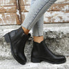 Women's Casual Zippered Black Martin Boots 16289995S