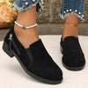 Women's Square Heel Slip-On Shoes with Zipper Decoration 94000847C