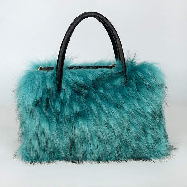 Faux Fur Raccoon Fur Large Capacity Tote Bag 88781659C