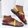 Women's Thin Strap One-Buckle Flat Toe Roman Sandals 20034120C