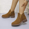 Women's Vintage Suede Chunky Heel Ankle Boots 10446229C