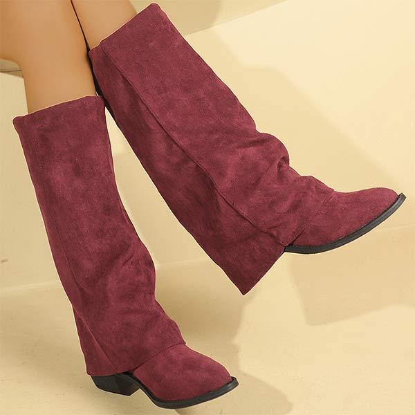 Women's Melard Long Boots with Chunky Heel and Pants Leg Design 07779024C