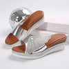 Women's Rhinestone Fashion Wedge Slippers 74896168S