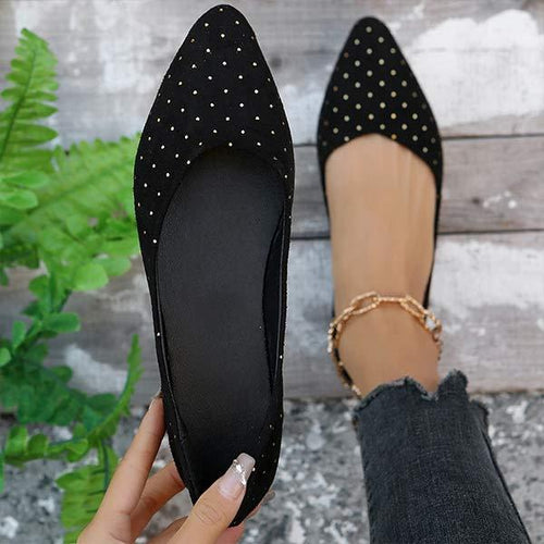 Fashionable Rhinestone Embellished Low-Heeled Shoes 34962291C