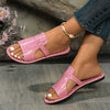 Women's Stone Pattern Flat Sandals 07164539C