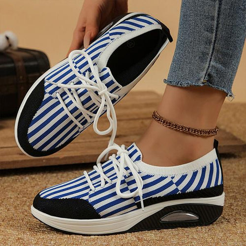 Women's Fashion Lace-Up Flying Knit Sneakers 58117017S