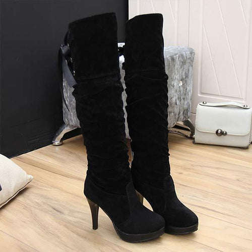 Women's Stiletto Platform Knee High Boots 95191533C