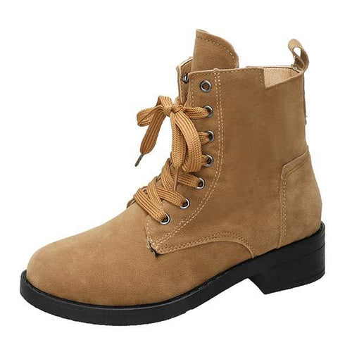 Women's Suede Lace-Up Short Martin Boots 89914640C