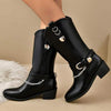 Women's Chain Block Heel Fashion Boots 03659680C