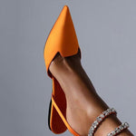 Women's Fashion Pointed Toe Rhinestone Strap Sandals 89219682C