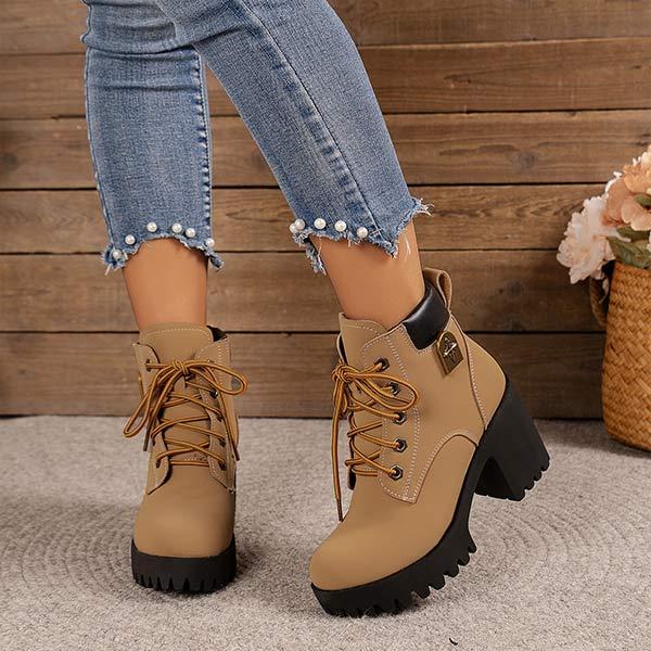 Women's Front Lace-Up Martin Boots 41925064C