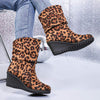 Women's Fashion Leopard-Print Side Zipper Mid-Calf Boots 12461806C