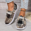 Women's Lace-Up Casual Plaid Flat Canvas Shoes 06532324S