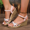 Women's Casual Sandals with Wedge Heel and Buckle Closure 77697972C