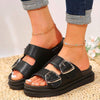 Women's Thick-Sole Square Buckle One-Strap Slide Sandals 40218862C