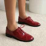 Women's Casual Patent Leather Lace-Up Flats 58206821S