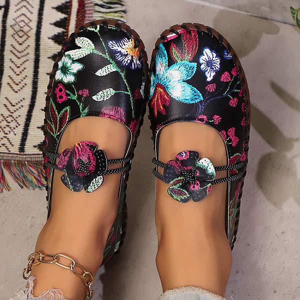 Women's Printed Handcrafted Casual Flats 09056290C