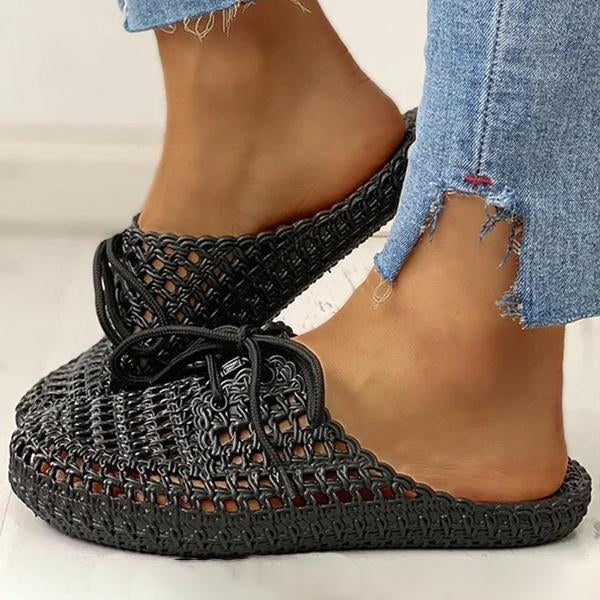 Women's Thick-Soled Bowknot Soft-Soled Slippers 53767342C
