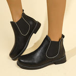 Women's Fashion Rhinestone Flat Ankle Boots 96683698S