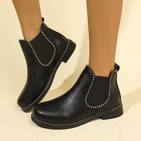 Women's Fashion Rhinestone Flat Ankle Boots 96683698S