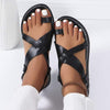 Women's Thin Strap One-Buckle Flat Toe Roman Sandals 20034120C