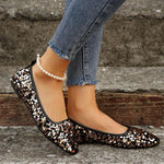 Women's Fashionable Sequined Slip-On Flats 07143243S