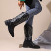 Women's Long Embroidered Vintage Denim Boots 72804689C