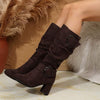 Women's Over-the-Knee Suede High Heel Fashion Boots with Belt Buckle 58823634C