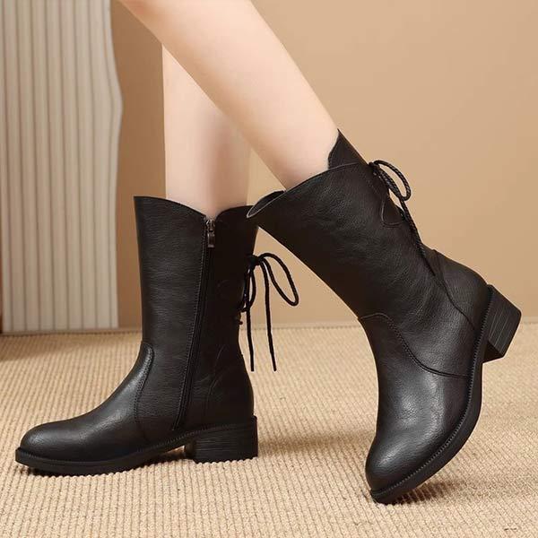 Women's Lace-Up Mid-Calf Combat Boots 81261706C