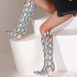 Women's Knee-High Boots with Metal Chain Decoration 13754255C