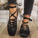 Women's Retro Cross Lace Mary Jane Shoes 45206267C