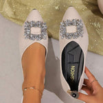 Women's Buckle Rhinestone Pointed Toe Pumps 60096403C